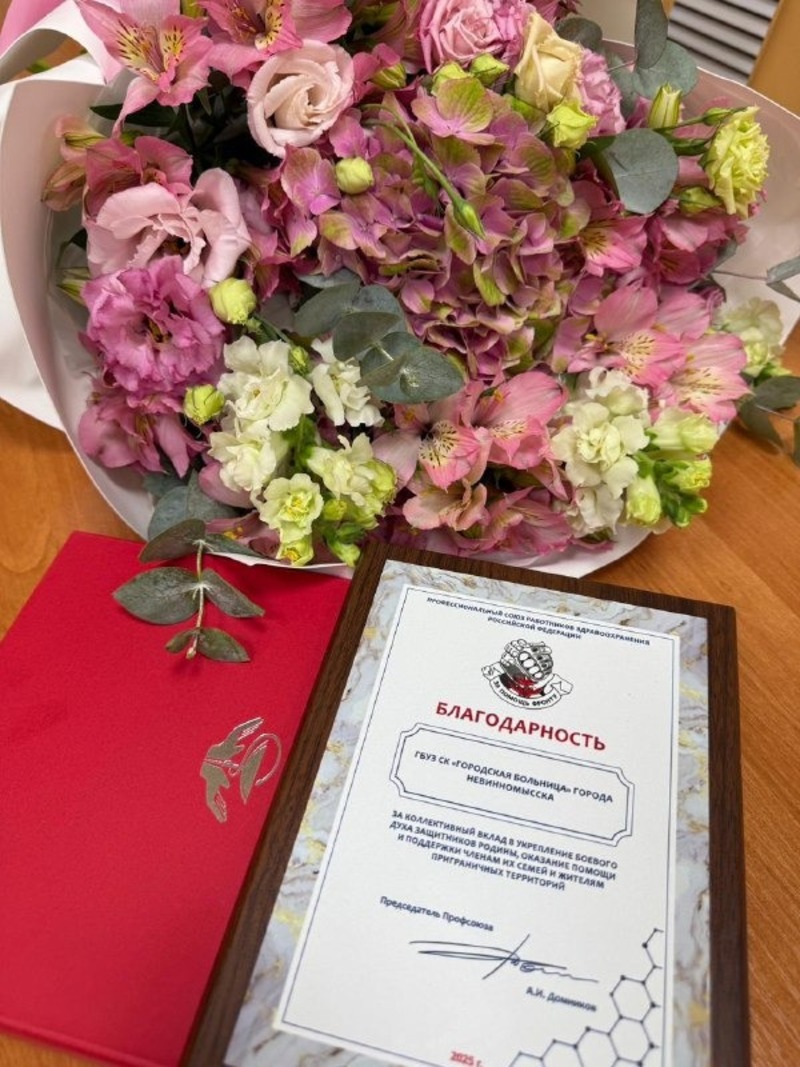 Больница Невинномысска получила награду от Профсоюза работников здравоохранения